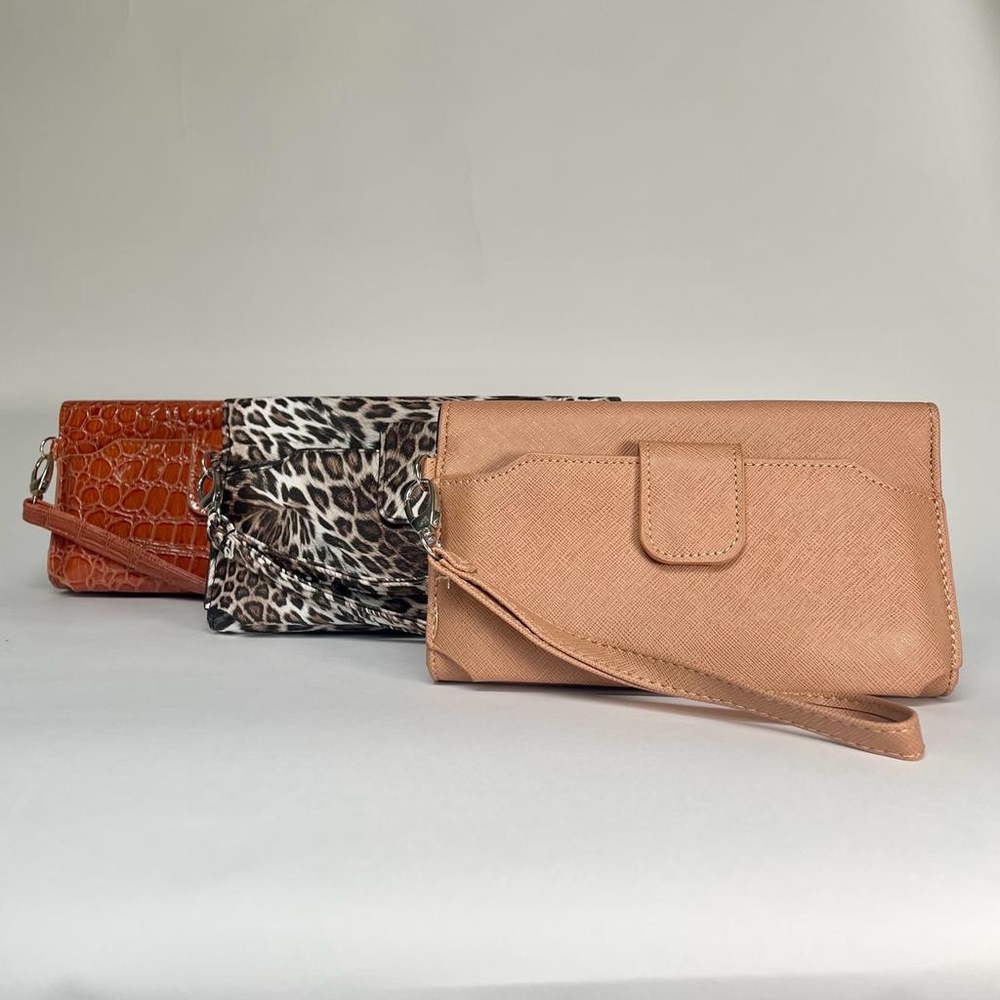 Leopard, Orange & Caramel Leather Convertible Women's Purses Bundle - 3 COUNT